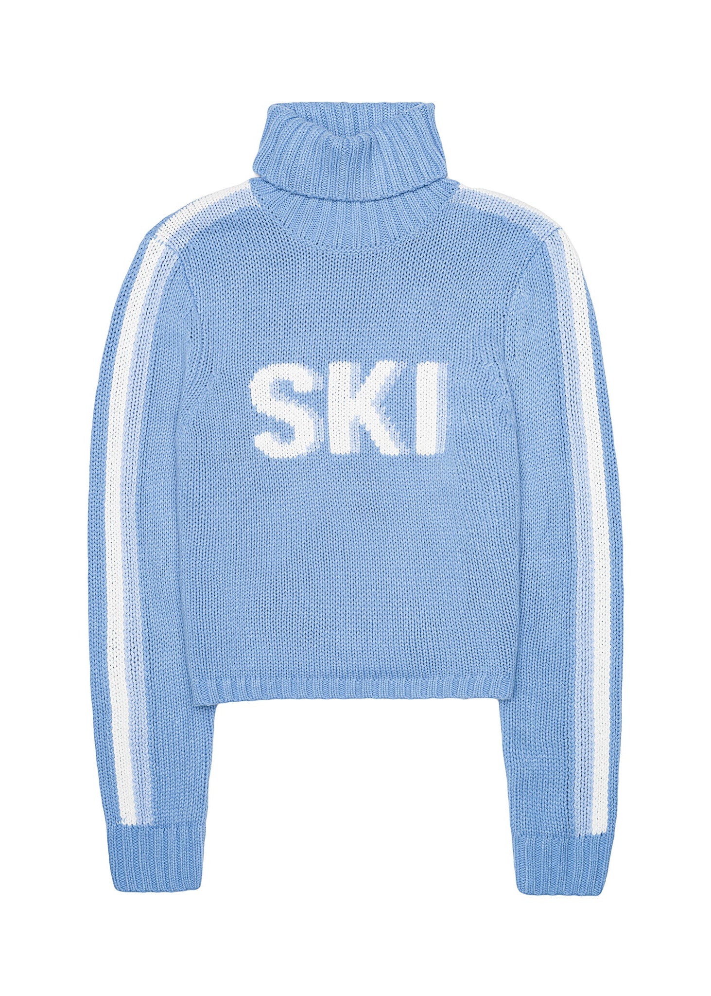Ellsworth & Ivey Cropped Retro Ski Turtleneck Sweater - Pink Lady