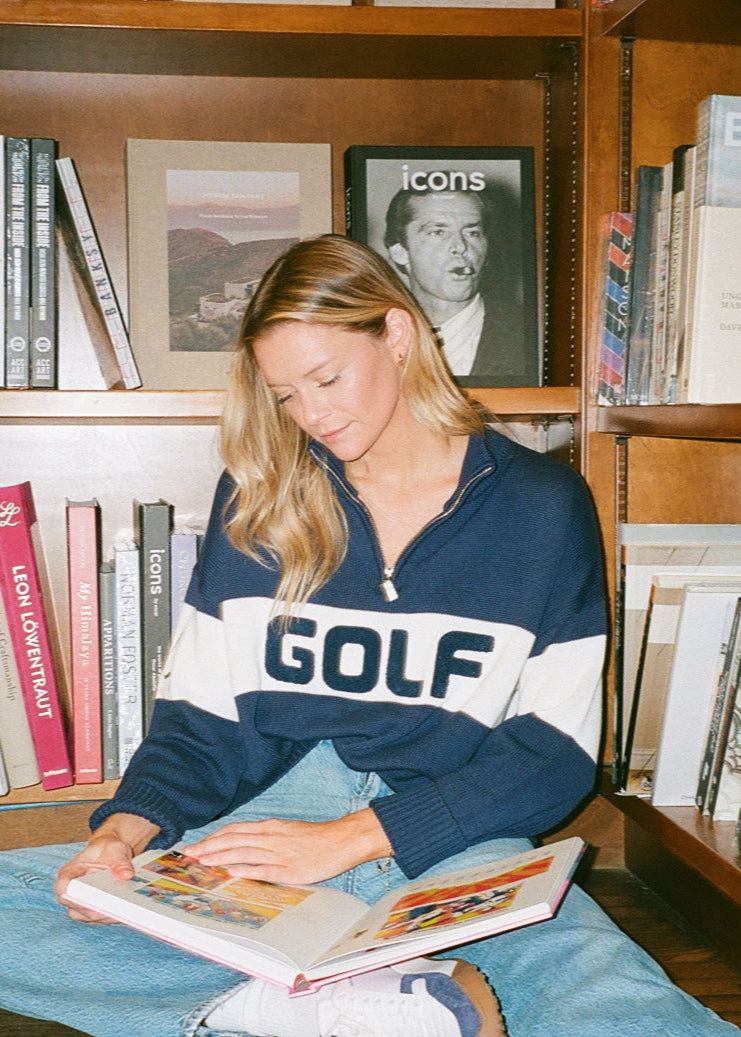 Madison Quarter Zip Sweater - Golf Navy Colorblock – Ellsworth & Ivey