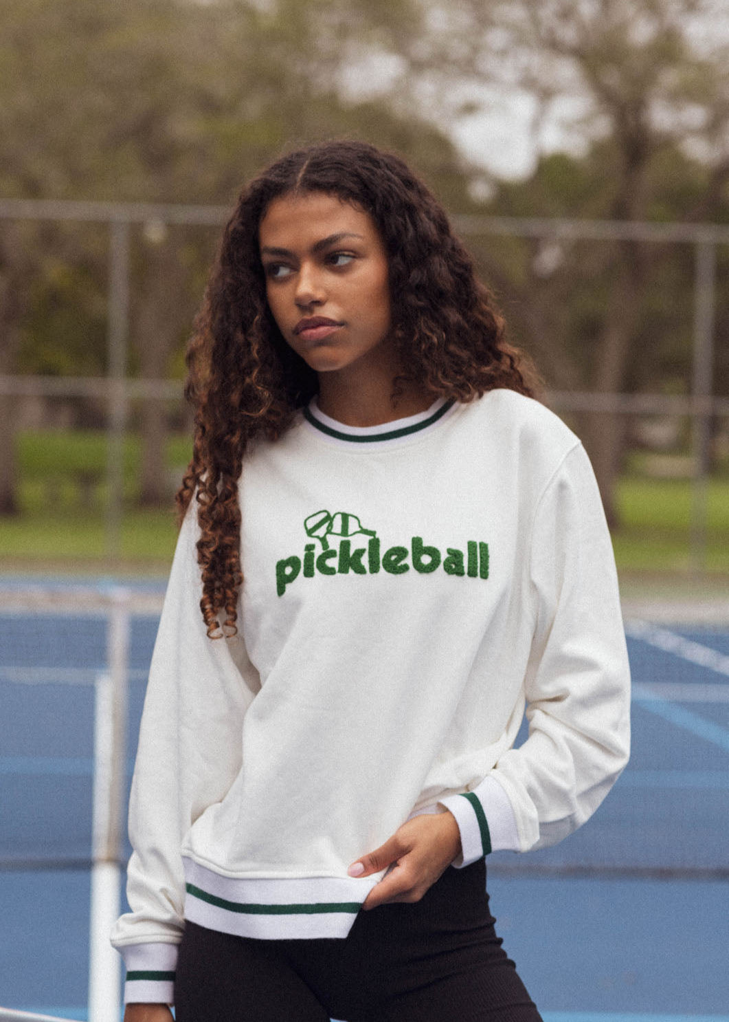 Ellsworth & Ivey Pickleball Paddle Sweatshirt - Cream