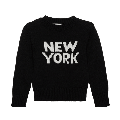Kid's black and ivory New York sweater