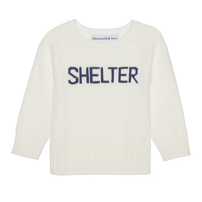 Kid's ivory and navy shelter sweater