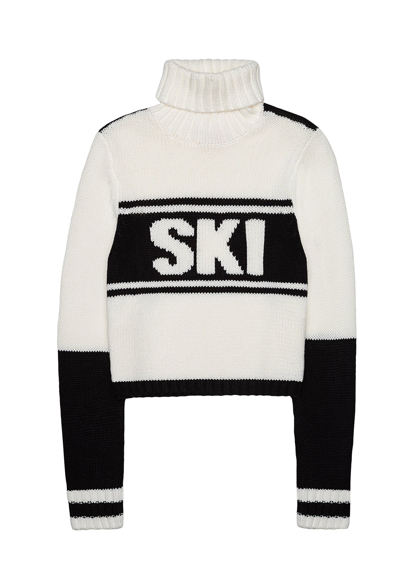 Ellsworth & Ivey Cropped Retro Ski Turtleneck Sweater - Pink Lady