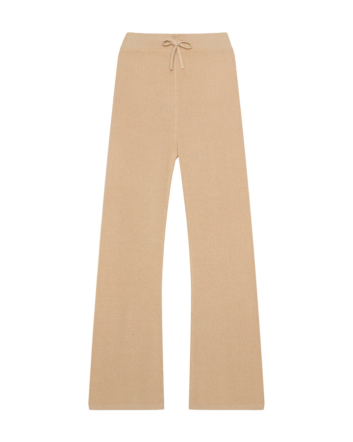 A pair of wide-leg knit women&