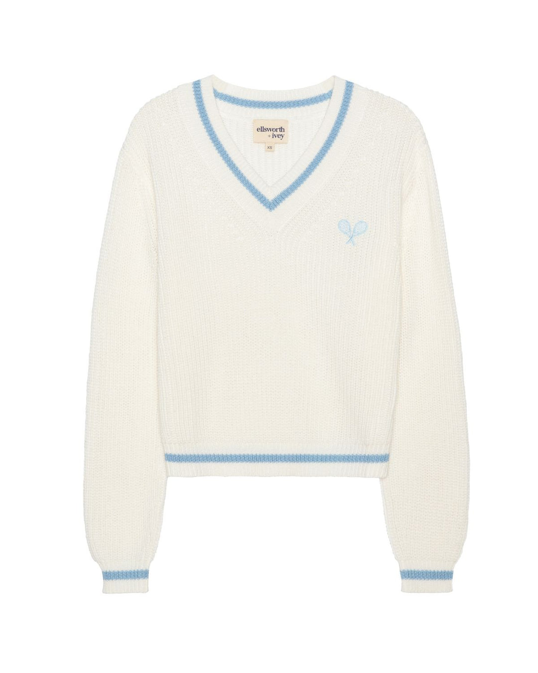 An off-white ivory ribbed knit cropped women&