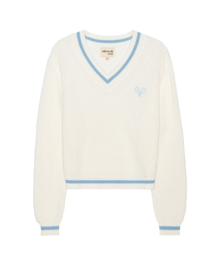 An off-white ivory ribbed knit cropped women&