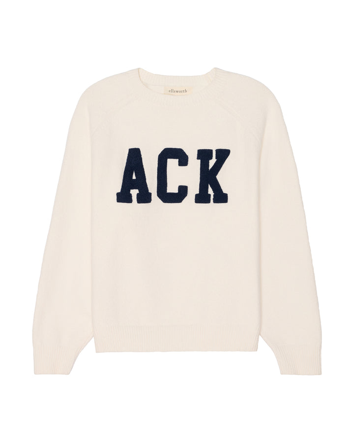 An ivory off-white crewneck women&