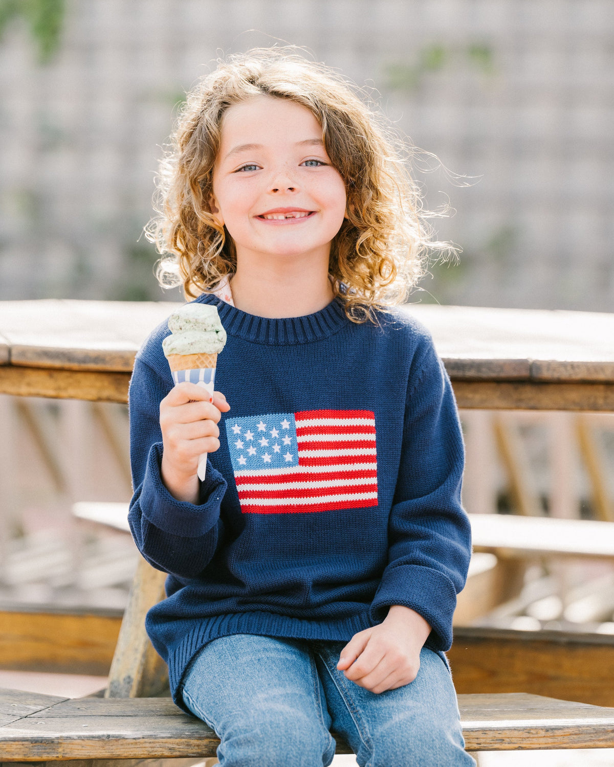 Kids Classic Crew - American Flag-4