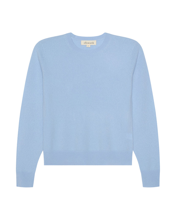 A light blue crewneck cashmere women&