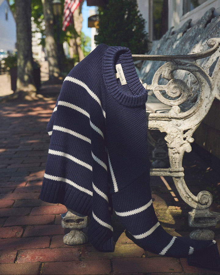 A navy blue knit women&
