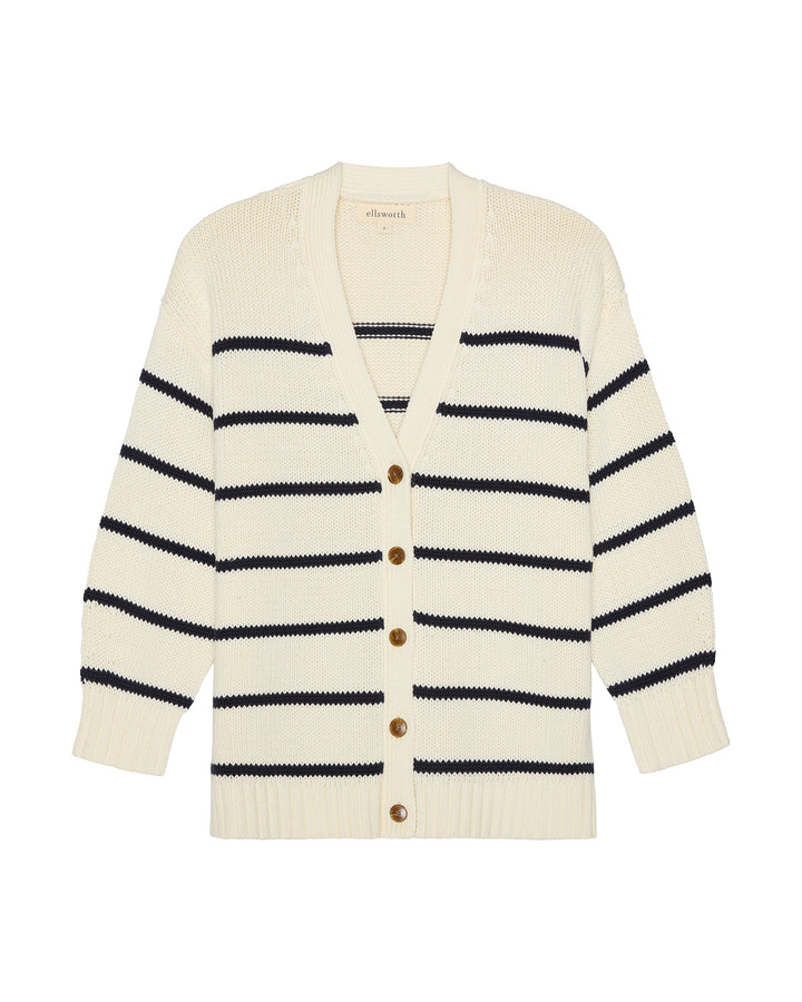 An off-white ivory knit v-neck cardigan women&