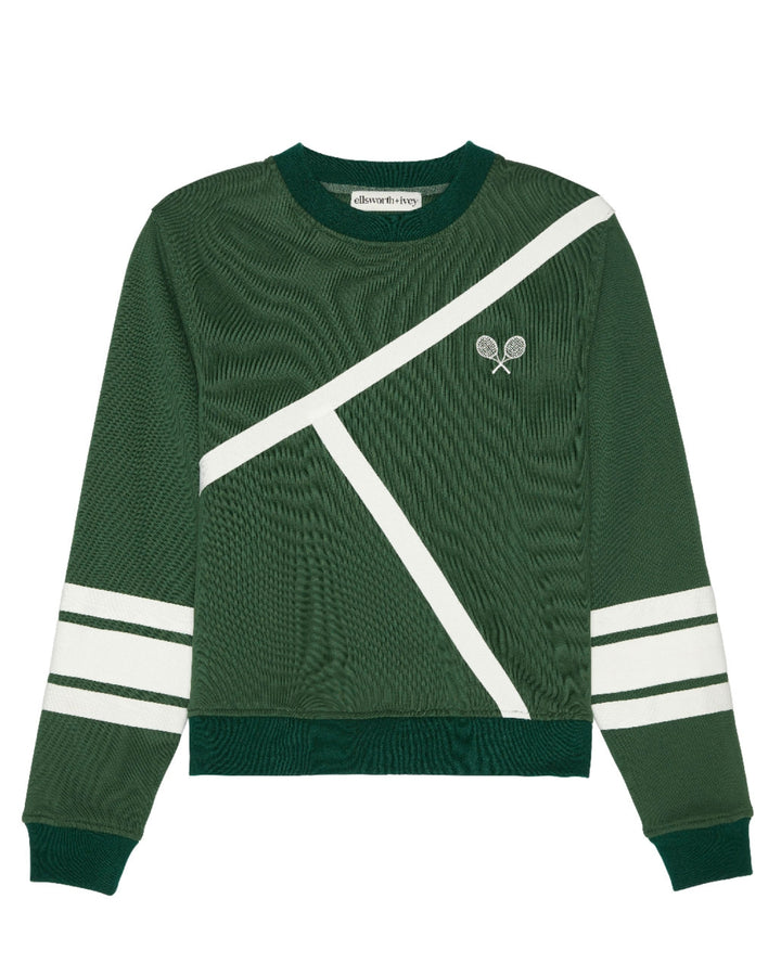 A dark green ribbed knit women&