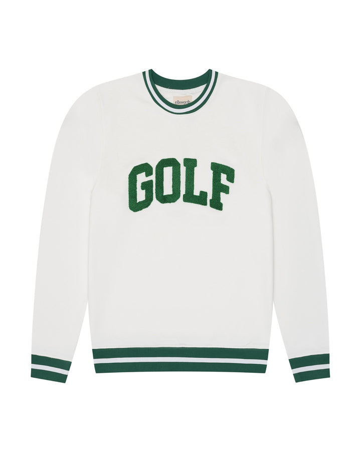 A white long-sleeve crewneck women&
