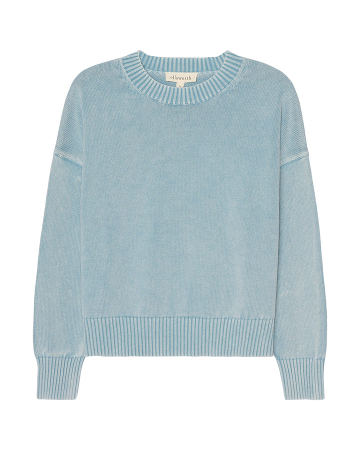 A light blue crewneck women&