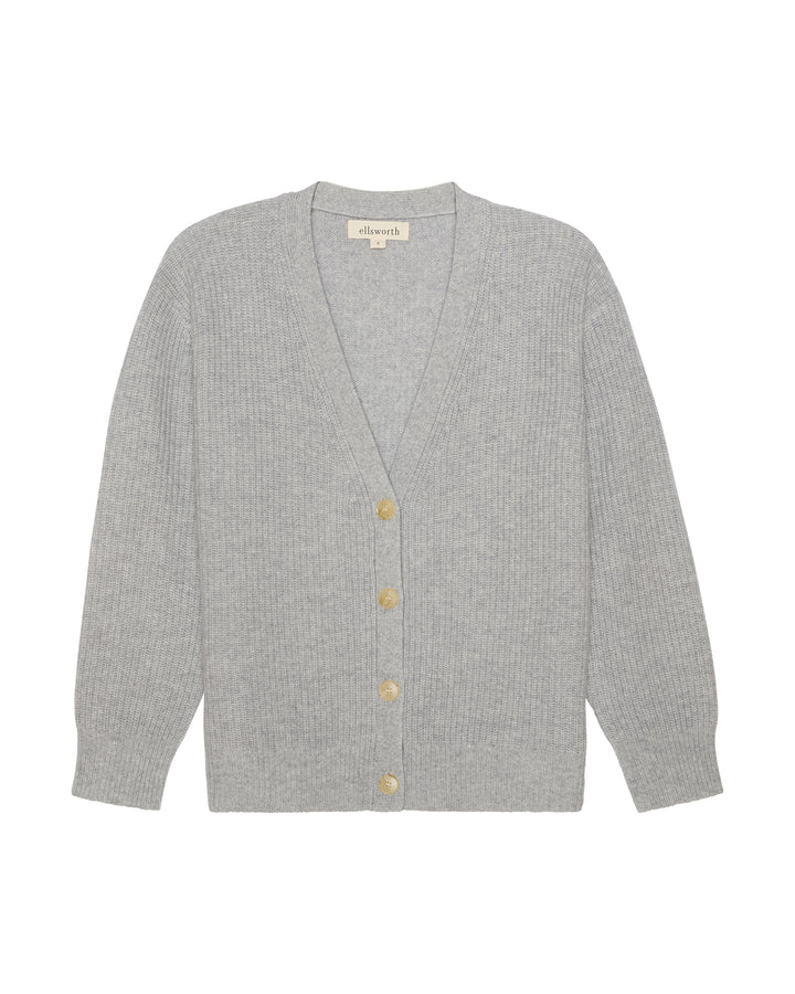 A light gray ribbed knit women&