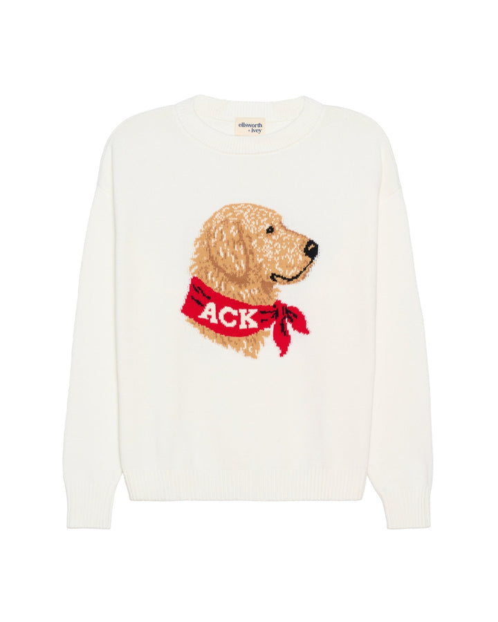 An ivory off-white crewneck women&