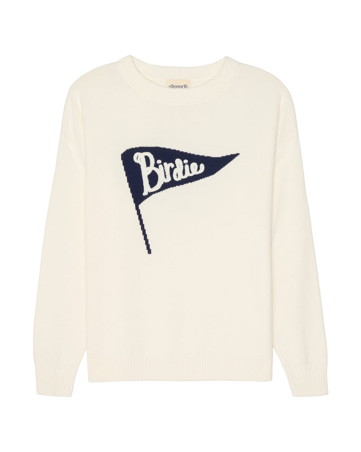 An ivory off-white crewneck women&