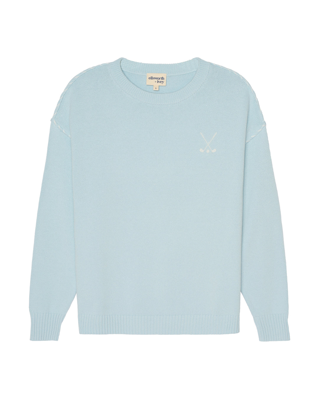 A light blue crewneck women&