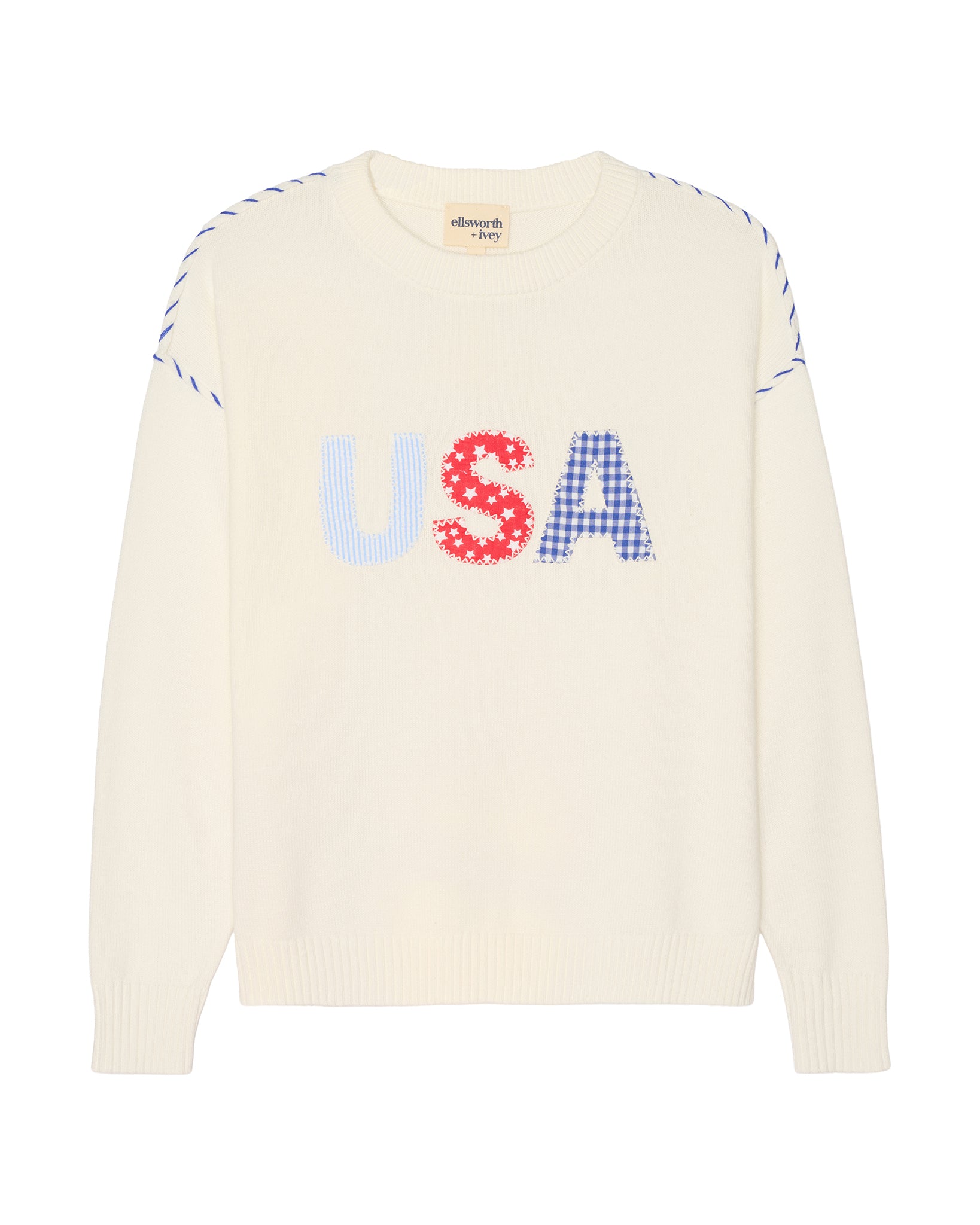 Riley Crew Sweater - USA Patchwork – Ellsworth & Ivey