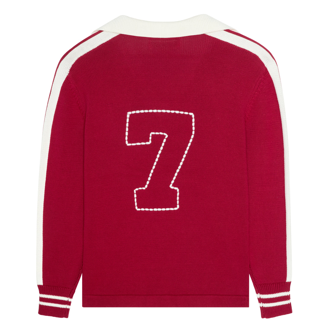 Ryan Unisex Futbol Knit Sweater - Burgundy