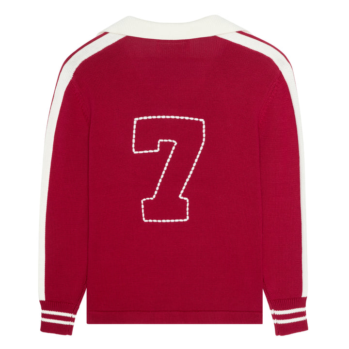 Ryan Unisex Futbol Knit Sweater - Burgundy