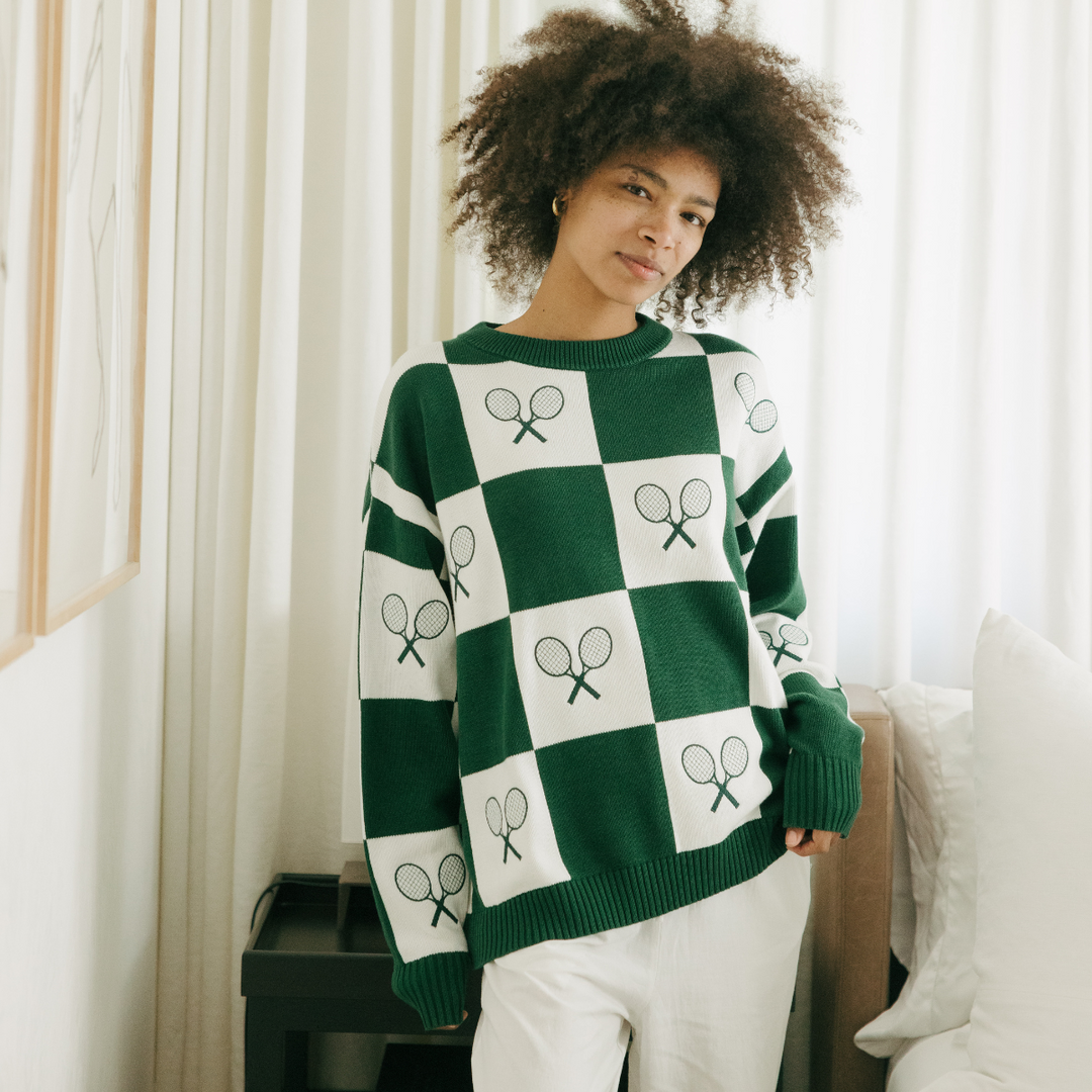 Riley Sweater - Checkered Tennis – Ellsworth & Ivey
