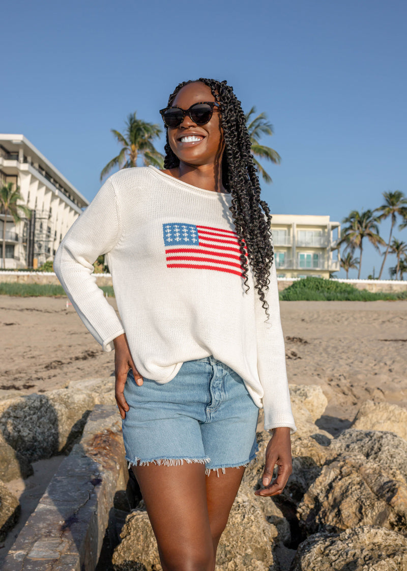 Summer Mid-Weight Sweater - American Flag – Ellsworth & Ivey