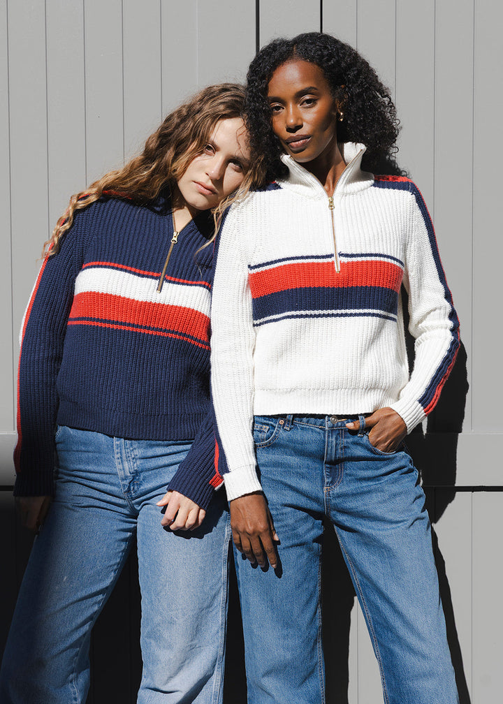 Aspen Quarter Zip - Retro Block