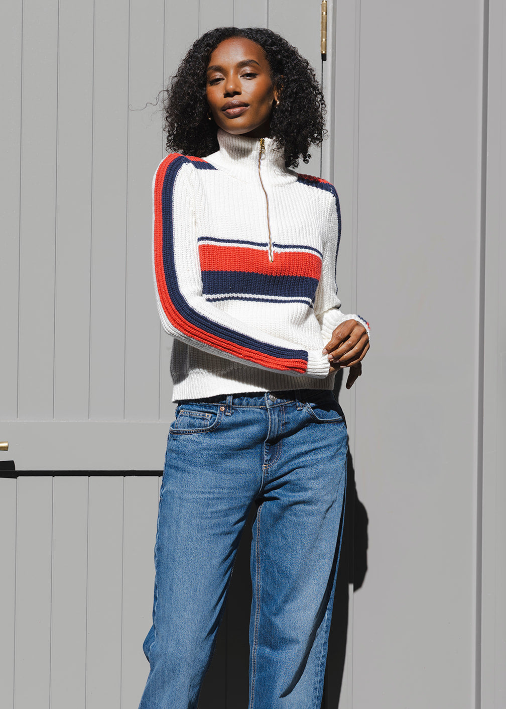Aspen Quarter Zip - Retro Block