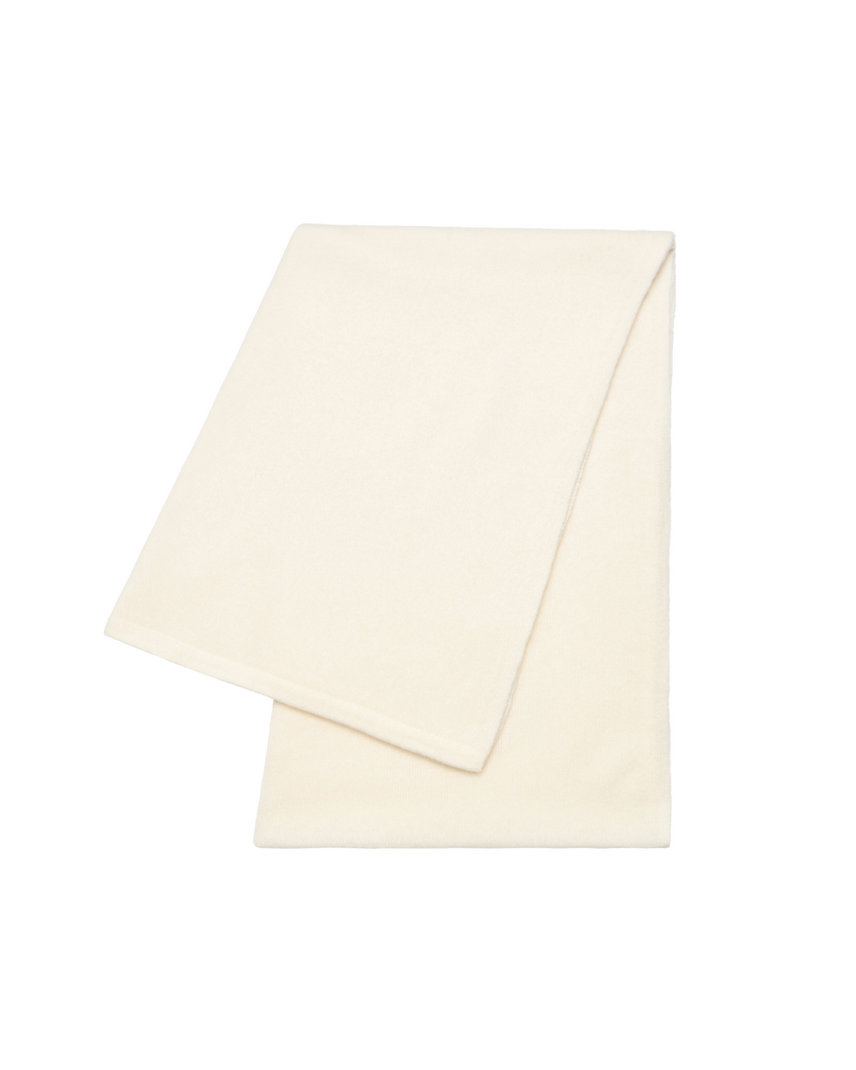Folded ivory womens scarf wrap on a white background. Cashmere Travel Wrap in Ivory by Ellsworth + Ivey.