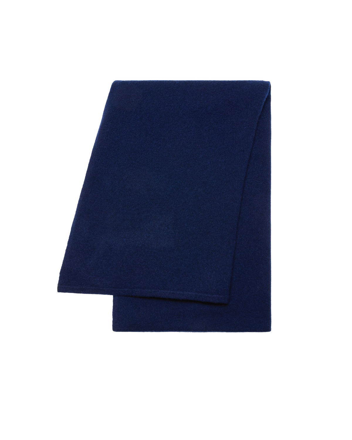 Folded navy blue womens scarf wrap on a white background. Cashmere Travel Wrap in Navy by Ellsworth + Ivey.