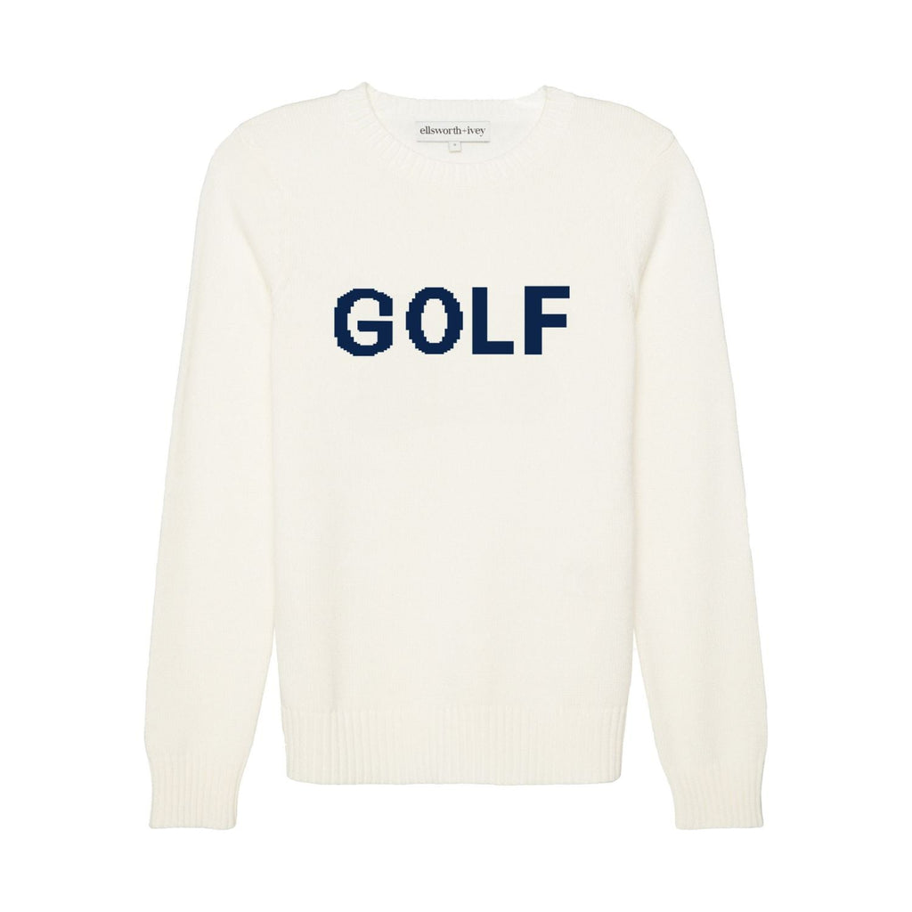 Ellsworth & Ivey's Womne's Golf Classic Crewneck - Ivory with Navy
