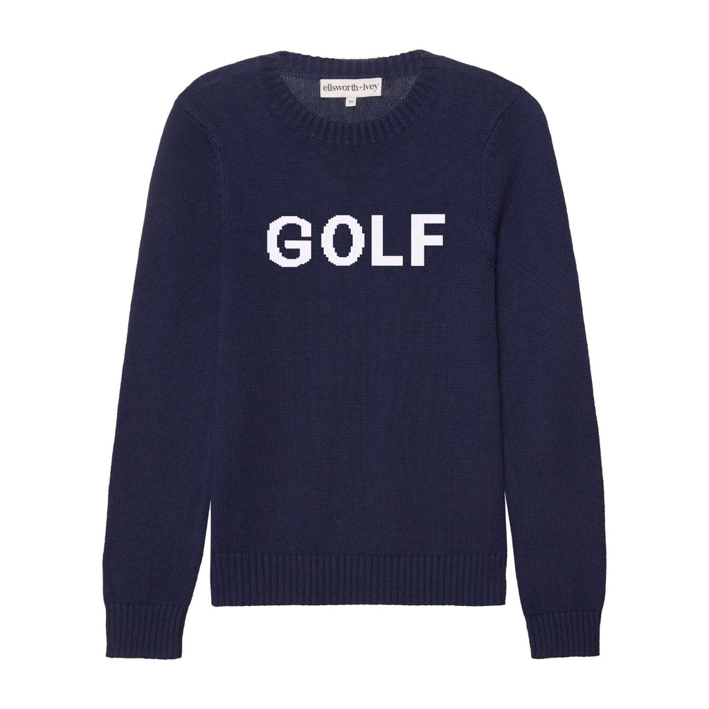 Ellsworth & Ivey Women's Golf Classic Crewneck Sweater - Navy Blue