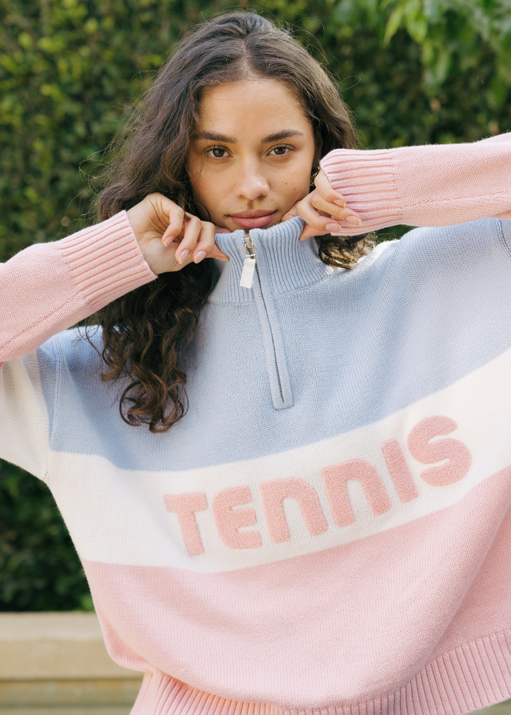 Madison Quarter Zip - Tennis Colorblock