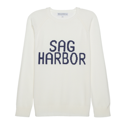 Women's ivory and navy Sag Harbor sweater