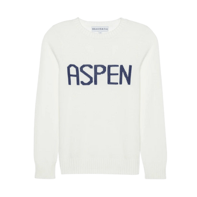 Women's ivory and navy Aspen sweater