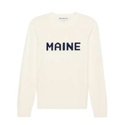 Women's ivory and navy Maine sweater