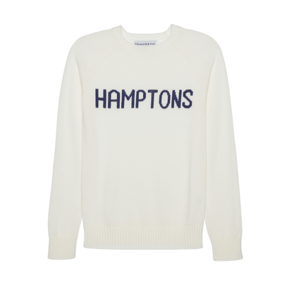 Women's ivory and navy Hamptons sweater
