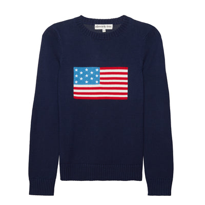 Women's Navy American flag sweater