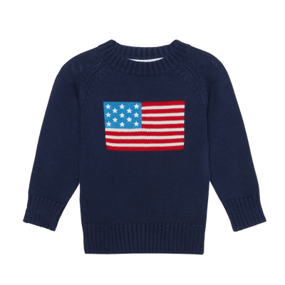 Kid's navy American flag sweater