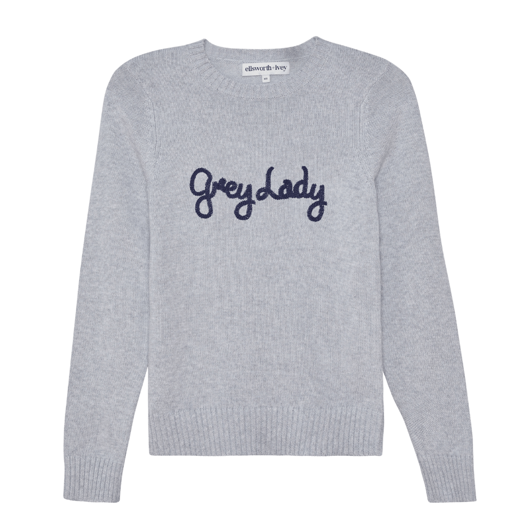 Women's grey and navy Grey Lady Nantucket Sweater