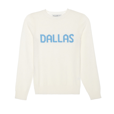 Women's ivory and blue Dallas sweater