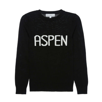 Women's black and ivory aspen sweater