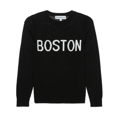 Women's black and ivory Boston sweater