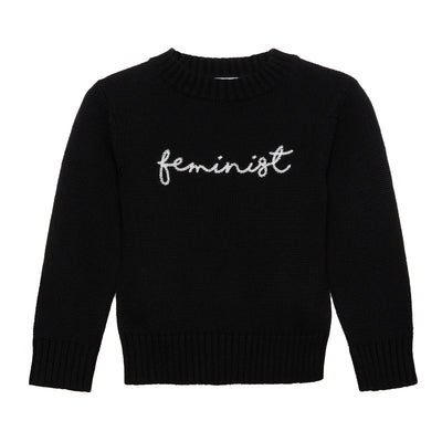 Kid's black and ivory feminist sweater