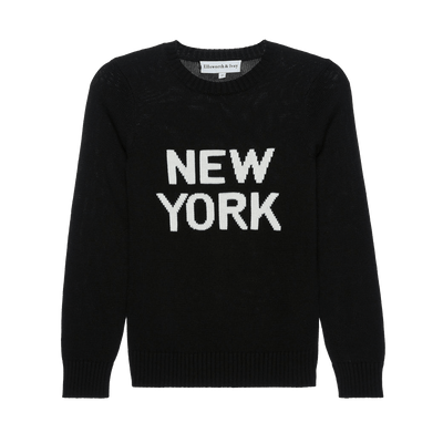 Women's black and ivory New York sweater