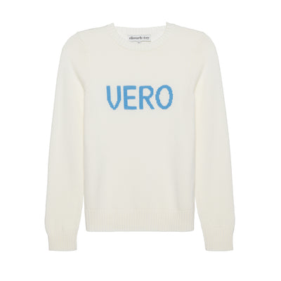 Women's ivory and blue Vero sweater